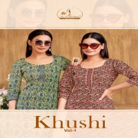Miss World Khushi Vol-1 Wholesale Fancy Top Cotton Printed Short Tops