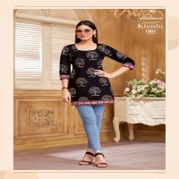 Miss World Khushi Vol-1 Wholesale Fancy Top Cotton Printed Short Tops