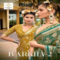 Shubh Shree Creation Barkha Vol-2 Wholesale Dull Moss Brasso Designer Sarees