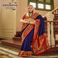 kreshva presents amaya banarasi silk party wear saree with blouse
