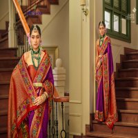 kreshva presents amaya banarasi silk party wear saree with blouse