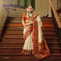 kreshva presents amaya banarasi silk party wear saree with blouse