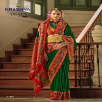 kreshva presents amaya banarasi silk party wear saree with blouse
