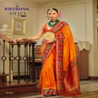 kreshva presents amaya banarasi silk party wear saree with blouse