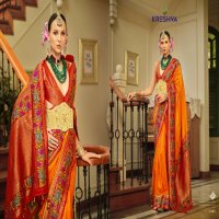 kreshva presents amaya banarasi silk party wear saree with blouse