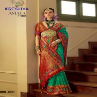 kreshva presents amaya banarasi silk party wear saree with blouse
