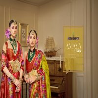 kreshva presents amaya banarasi silk party wear saree with blouse
