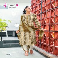 Mystic 9 NIsha Vol-3 Wholesale Rayon Straight Cut Kurti With Pant And Dupatta