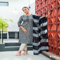 Mystic 9 NIsha Vol-3 Wholesale Rayon Straight Cut Kurti With Pant And Dupatta