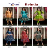 brinda vol 2 by bonie jacquard print fully stitch kalli style long kurtis