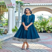 aanchi srida vichitra readymade attractive look flair kali cut kurtis