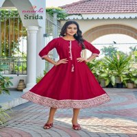 aanchi srida vichitra readymade attractive look flair kali cut kurtis