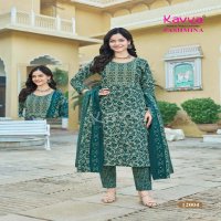 KAVYA PASHMINA VOL 12 COTTON LINING FANCY CASUAL WEAR READYMADE KURTI PANT WITH DUPATTA
