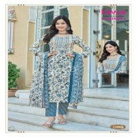 KAVYA PASHMINA VOL 12 COTTON LINING FANCY CASUAL WEAR READYMADE KURTI PANT WITH DUPATTA