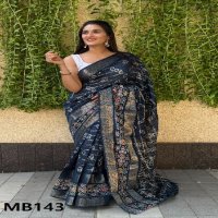 Mira Bela MB130 To MB145 Wholesale Cotton Silk Fabrics Ethnic Sarees