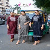 Mystic 9 Maya Vol-1 Wholesale Straight Cut Kurti With Pant And Dupatta