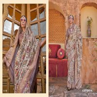 kreshva dev bhumi super silk smart floral print party wear elegant saree