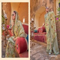kreshva dev bhumi super silk smart floral print party wear elegant saree