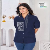 blue hills present nathalia readymade cotton western top for ladies