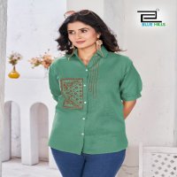 blue hills present nathalia readymade cotton western top for ladies