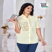 blue hills present nathalia readymade cotton western top for ladies