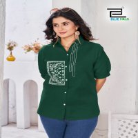 blue hills present nathalia readymade cotton western top for ladies