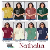 blue hills present nathalia readymade cotton western top for ladies