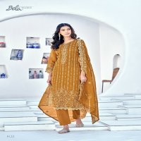 Bela Eraya Wholesale Premium Organza Fabrics Straight Salwar Suits