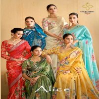 shubh shree creation alice velvet tusser silk zari border indian women saree