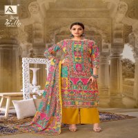 alok suit present bella vol 12 digital printed muslin salwar kameez for womens