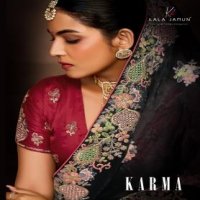 karma vol 1 by kala jamun chiffon silk designer saree for women