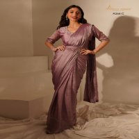 amoha trendz A344 chinon silk beautiful traditional wear ready to wear saree wholesale