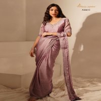 amoha trendz A344 chinon silk beautiful traditional wear ready to wear saree wholesale