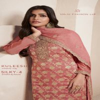 vinay kuleesh silky vol 4 lotus silk jacquard embroidery salwar suits