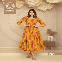 womayas kurtis vibrance floral vol 3 fully stitch cotton cambric printed classic kurti gown