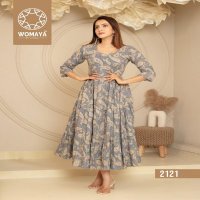 womayas kurtis vibrance floral vol 3 fully stitch cotton cambric printed classic kurti gown