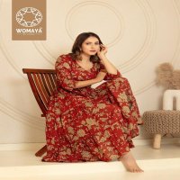 womayas kurtis vibrance floral vol 3 fully stitch cotton cambric printed classic kurti gown