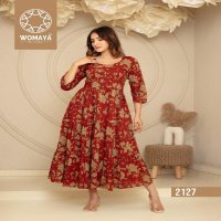 womayas kurtis vibrance floral vol 3 fully stitch cotton cambric printed classic kurti gown