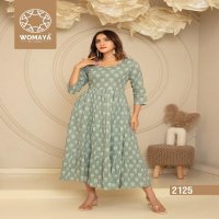 womayas kurtis vibrance floral vol 3 fully stitch cotton cambric printed classic kurti gown