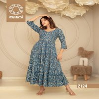 womayas kurtis vibrance floral vol 3 fully stitch cotton cambric printed classic kurti gown