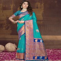 bunawat ocean silk wedding festival wear silk fabric saree collection