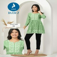 Kaya Baani Vol-2 Wholesale Reyon With Work Short Tops