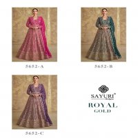 sayuri designer royal gold free size stitch georgette heavy designer dresses