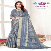 Vipul Ragi Silk 34256 Colour Wholesale Ethnic Sarees