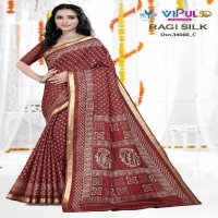 Vipul Ragi Silk 34060 Colour Wholesale Ethnic Sarees