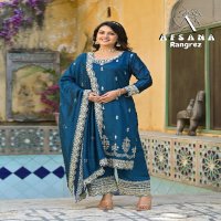 Afsana Rangrez Wholesale Vichitra With Cording Work Readymade Suits