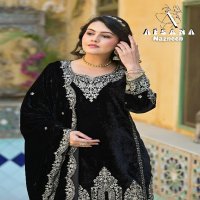 Afsana Nazneen Wholesale Velvet With Cording Work Winter Readymade Suits