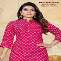 Sangeet Pintex Printed Tops Wholesale Pintex Work Kurti