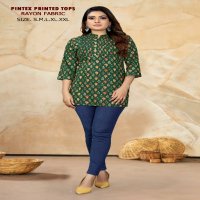 Sangeet Pintex Printed Tops Wholesale Pintex Work Kurti