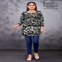 Sangeet Mumbai Rayon Fabric Wholesale Printed Short Kurtis